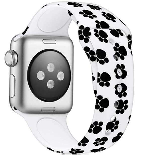 Potlač mačacej labky na mäkkom silikónovom remienku Apple Watch