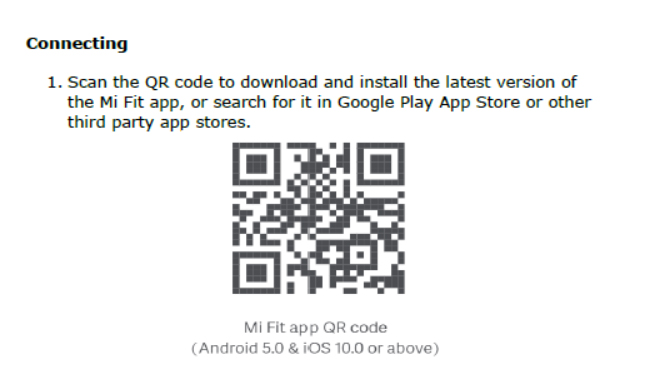 QR kód pre aplikáciu Mi-Fit