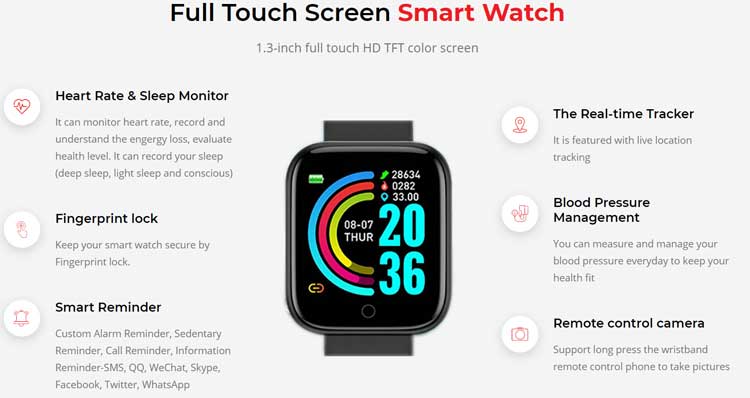 Funkcie Kaizen-Smart-Watch