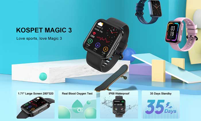 Inteligentné hodinky Kospet Magic 3 - Športový širokouhlý displej, ktorý sa dá nosiť