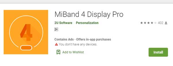 Softvér MiBand4 Display Pro od spoločnosti 2U