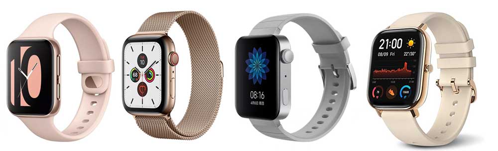 Porovnanie špecifikácií Oppo Watch, Apple Watch, Mi Watch a Amazfit GTS