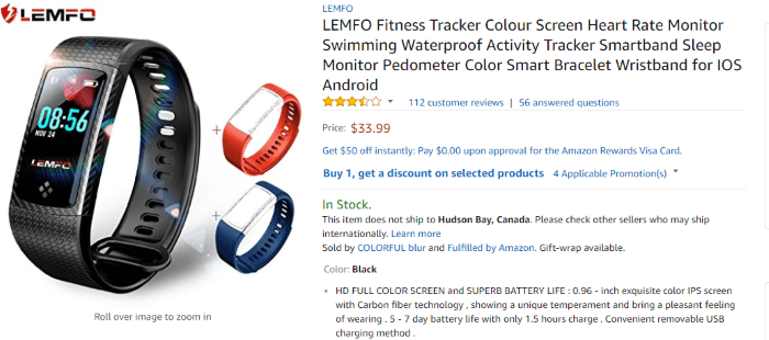 LEMFO Fitness Tracks & Smartwatch Deal on Amazon Coupon Code Inside