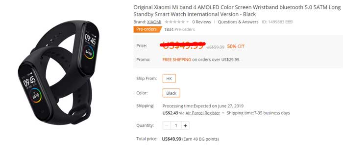 Kupónový kód Xiaomi Mi Band 4
